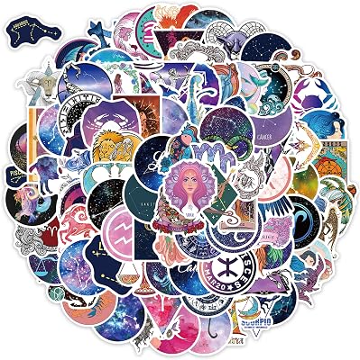 Zodiac Signs Stickers,100PCs, Laptop Decals Gift Toddlers Teens Girls Cute Cool Kawaii Tools Decorations DIY Party Favor,Stickers for Hydro Flask
