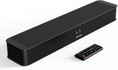 BESTISAN 2.1CH Sound Bar for TV, 28” Compact with Built-in Subwoofer, ARC/Opt/AUX/USB Input, Volume Boost, Bluetooth 5.3, Peak 100W, 3 EQ Modes, All-in-one Soundbar for PC/Gaming/Projectors