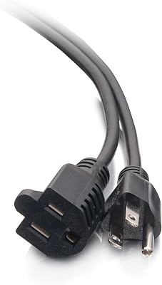 C2G 25' NEMA 5-15P to NEMA 5-15R Outlet Saver Power Extension Cord, Black (53410)