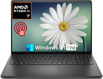 Dell 16 DC16255 Touchscreen Laptop 16 GB DDR5 1 TB SSD AMD Ryzen 7 250 CPU