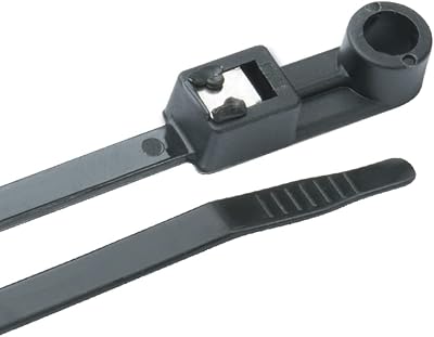 Ancor 199302 Cable Tie, Self-Cutting, Mounting, 8", Black, 500pc