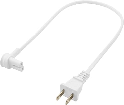 Vebner Extra Short Power Cord Compatible with Sonos Era 100 and Era 300 Speakers (White - 19.5 Inches)