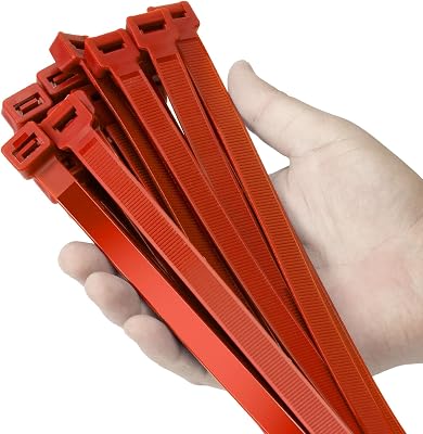 Armpow 24 inch Red Zip Ties Heavy Duty 50 PACK, 250 LBS Ultra Exclusive Strong Plastic Wire Ties, Large Cable Ties Extra Long Tie Wraps, Indoor and Outdoor UV Resistant