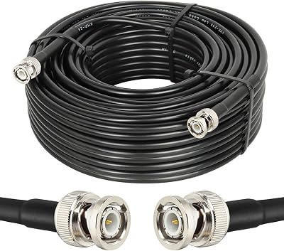 MOOKEERF BNC Cable 100ft,Low Loss KMR240 BNC Male to Male Coax Cable 50 Ohm for Antennas, RF Radios, Modems, Oscilloscopes, Spectrum, Signal Generator, etc