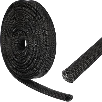 uxcell Insulation Cable Protector 16mm/0.63 Inch-5 Meter/16 Feet Black