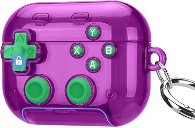 ZZDZZ for AirPods Pro 3 Case with Secure Lock Game Console Design, C-Purple