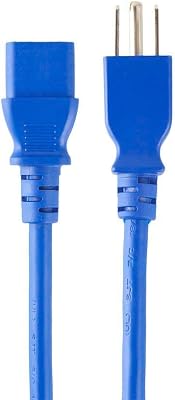 Monoprice 3-Prong Power Cord - 2 Feet - Blue, NEMA 5-15P to IEC 60320 C13, 14AWG, 15A/1875W, 125V, Works with Most PCs, Monitors, Scanners, & Printers