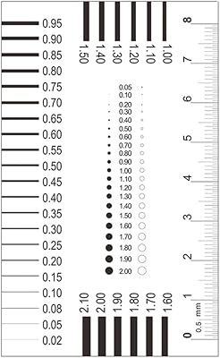 ZTBH Microscope Accessories Kit Microscope Stain Card, Point Gauge, Wire Gauge, Transparent Film Ruler, Stain Crack Contrast Ruler Microscope Slides (Color : 06-3)
