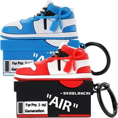 [2Pack] Gedicht for Airpods Pro Case, Funny 3D Cartoon Sports Shoes Design Silicone Soft Cases for Airpods Pro Case 1st Gen, with Keychain Kids Women Men for Airpods Pro 2019 Case