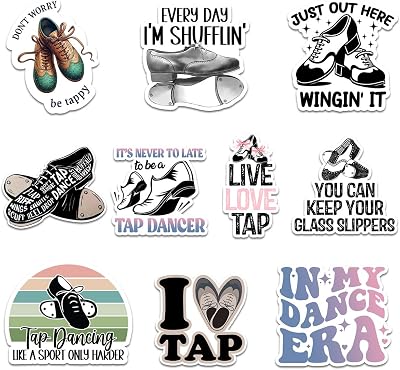 (10pcs-3in) Tap Dance Sticker Stickers Dancers Teacher Studio Gifts Design