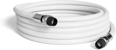 THE CIMPLE CO - RG6 Coaxial Cable 12 FT Outdoor - Indoor/Outdoor Dual Shielded Coax Cable for Satellite TV Antennas, Internet, CATV - Watertight Coax with Rubber Boots 12 Feet (3.6 Meters), White