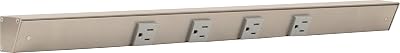 Task Lighting APT Angled Power Strip 24 inch, 4 Receptacles, Satin Nickel