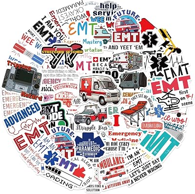 50 Pack Funny EMT Stickers EMS Paramedic Decals First Responder Gift