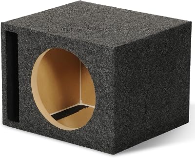 QPower 12" Single Subwoofer Box, Vented Speaker Enclosure