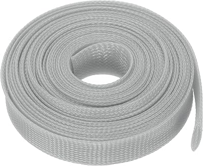 uxcell Expandable Sleeving, 1-inch 25ft Cable Sleeve, Gray