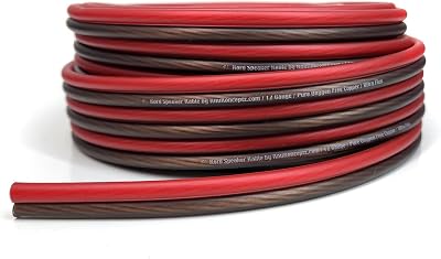 KnuKonceptz Kord Speaker Cable 12 Gauge Oxygen Free Copper Speaker Wire 50' Red/Black