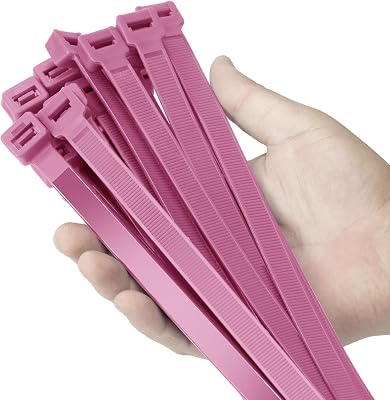 Armpow 24 inch Pink Zip Ties Heavy Duty 50 PACK, 250 LBS Ultra Exclusive Strong Plastic Wire Ties, Large Cable Ties Extra Long Tie Wraps, Indoor and Outdoor UV Resistant