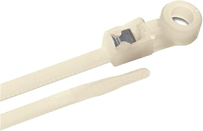Ancor 199309 Cable Tie, Self-Cutting, Mounting, 8", Natural, 20pc