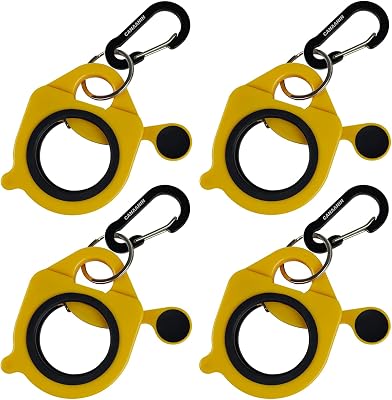 CANAANIN Zip Tie Holder Cable Tie Holder Heavy-Duty Colored Upgraded Carabiner Clip for Tool Belt Organized Strong Efficient for Electrician Tool Storage Reusable Portable(Yellow, 4 Piece)
