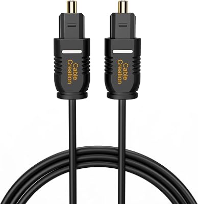 CableCreation Toslink Digital Optical Audio Fiber Optic Cable, 15FT, Thin