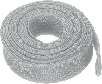 uxcell Expandable Sleeving, 1 1/2-inch 25ft Cable Sleeve, Gray