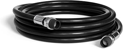 THE CIMPLE CO - RG6 Coaxial Cable 1 FT Outdoor - Indoor/Outdoor Dual Shielded Coax Cable for Satellite TV Antennas, Internet, CATV - Watertight Coax with Rubber Boots 1 Foot (0.3 Meter), Black