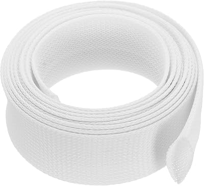 uxcell Expandable Sleeving,2 3/4-inch 10ft Cable Sleeve, White