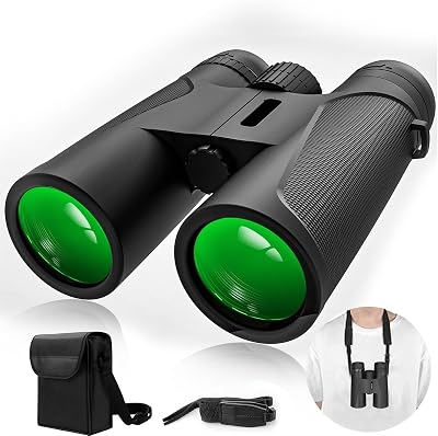 EKSMA 12X42 Binoculars for Adults with Universal Phone Adapter, HD Waterproof Fogproof Compact Binoculars for Bird Watching, Hunting, Hiking, Sports, and Concerts with BAK4 Prism FMC Lens