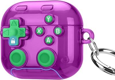 ZZDZZ for AirPods 5 AirPods 4 Case with Lock Game Console Design, C-Purple