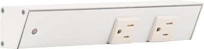 Task Lighting APT Angled Power Strip 9 inch Left, 2 Receptacles, White