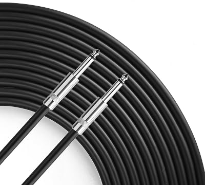 Yoico Pro 3 Feet 12AWG 1/4" to 1/4" Speaker Cable - Heavy Duty 3ft 12 Gauge Speaker Wire Cord for Audio Amplifier - Single