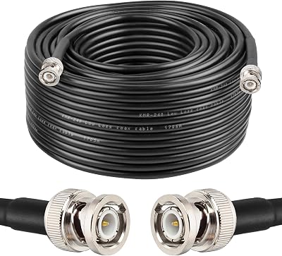 MOOKEERF BNC Cable 150ft,Low Loss KMR240 BNC Male to Male Coax Cable 50 Ohm for Antennas, RF Radios, Modems, Oscilloscopes, Spectrum, Signal Generator, etc