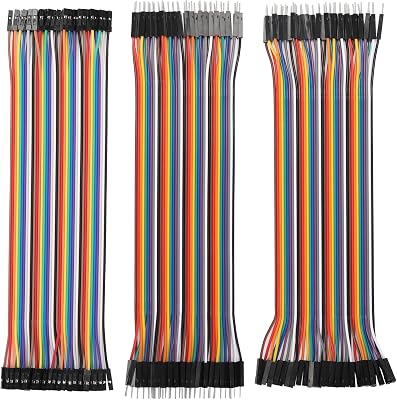 WWZMDiB Breadboard Jumper Wires Compatible with for Arduino Raspberry Pi ESP32 Multicolored Dupont Cable Wire (120 pin Assorted (40pin F-F/40pin M-M/40pin M-F), 8 inches (20cm))