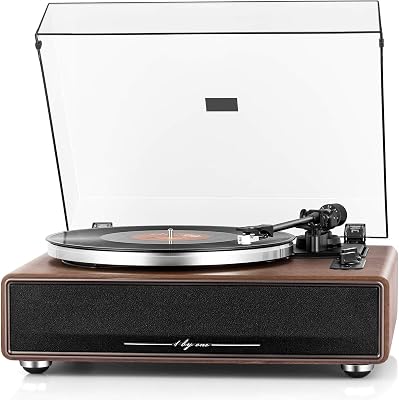 1 by ONE High Fidelity Belt Drive Bluetooth Turntable