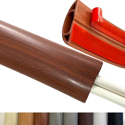 BEIBEIEBIJOB Self Adhesive Floor Cord Cover, Cable Hider,10ft, Walnut
