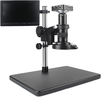 ZTBH Microscope Accessories Kit 38MP 2K USB Industrial Electronic Digital 180X 300X Video Microscope Camera Set Microscope Slides (Color : with 10 Monitor, Magnification : 300X)