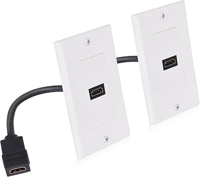 Cable Matters 2-Pack 1-Port 4K HDMI Wall Plate, White