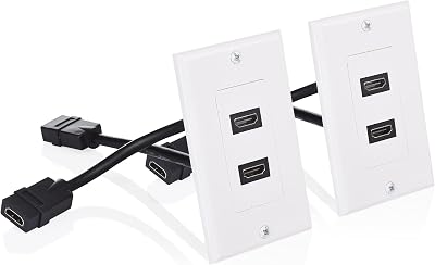 Cable Matters 2-Pack 2-Port 4K HDMI Wall Plate, White