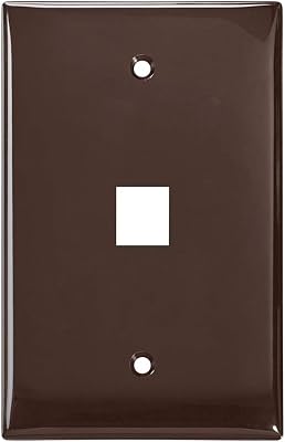 Leviton QuickPort Midsize Wallplate, Single Gang, 1-Port, 41091-1BN, Brown