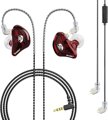 BASN Bsinger Pro in Ear Monitor Headphones,Dual Drivers 2-Pin IEM Earbuds