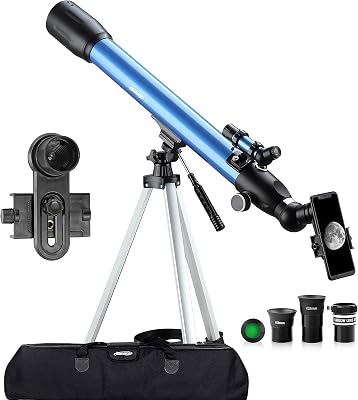 AOMEKIE Telescopes for Adults Kids 60mm Apterture 700mm 234X Magnification Refractor Telescope for Astronomy Beginners Travel Telescope with Phone Adapter 3X Barlow Lens and Tripod
