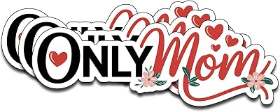 (3PCS) Only mom Vinyl Sticker Pack Durable Waterproof Stickers for Laptop Water Bottle Car Bumper Phone Case