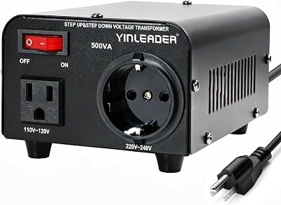 Yinleader 110v to 220v European Voltage Converter Transformer 500W
