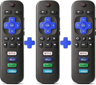 (3 Pack) Replacement Remote for TCL-ONN-Roku-TV,Universal for All Roku TVs