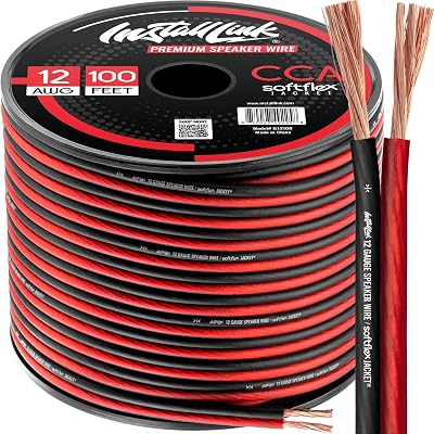 Install Link 12 AWG Gauge Speaker Wire (100 Feet) Car or Home Theater (CCA)