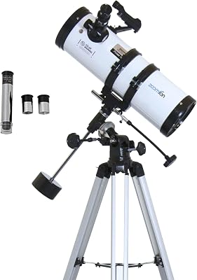 Zoomion Philae 114/500 EQ Reflector Telescope Astronomical Set with Tripod, Mount and eyepieces for Children and Beginners of Astronomy
