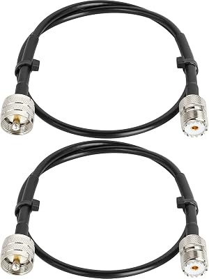 MOOKEERF PL-259 UHF CB Coax Cable 75FT, RG58 PL-259 UHF Male to Female Low Loss Antenna Extension Jumper for HAM Radio, Antenna Analyzer, Dummy Load, SWR Meter