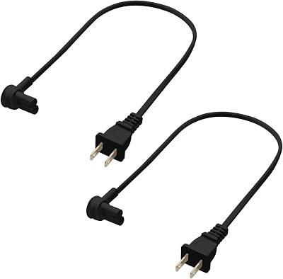 Vebner 2-Pack - Extra Short Power Cord Compatible with Sonos Era 100 and Era 300 Speakers (Black - 19.5 Inches)