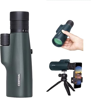 ZIBENE Monocular Night Vision and Day, Monocular Telescope for Smartphone,10-30x Zoomable Monoculars Night Vision, FMC BAK4 Monocular Scope with Smartphone Adapter and Upgraded Tripod Army Green