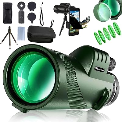 Stscope360 Monocular, Stethoscope 360 Monocular Set High Powered, Portable Hd Night Vision STS Scope 360 for Bird Watching Hunting Hiking Camping with Phone Adapter & Tripod (Green,10x42)